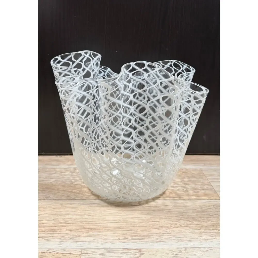 Fulvio Bianconi/Paolo Venini for Murano  Large Fazzoletto Art Glass Vase